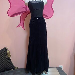 Bisou Bisou Y2K Black corduroy maxi skirt